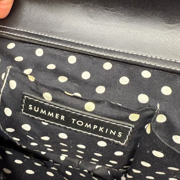 Summer Tompkins Vintage Embroidered Straw Park Scene Handbag - Picture 5 of 10